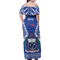Personalised Samoa 685 Family Matching Off Shoulder Maxi Dress and Hawaiian Shirt Samoan Pride Coat Of Arms - Polynesian Pride