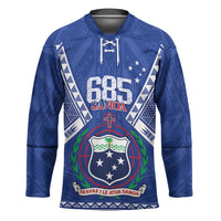 Personalised Samoa 685 Hockey Jersey Samoan Pride Coat Of Arms LT14 Unisex Blue - Polynesian Pride