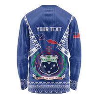 Personalised Samoa 685 Long Sleeve Shirt Samoan Pride Coat Of Arms LT14 - Polynesian Pride