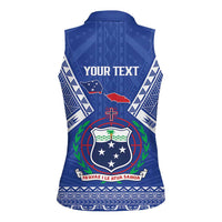 Personalised Samoa 685 Women Sleeveless Polo Shirt Samoan Pride Coat Of Arms LT14 - Polynesian Pride
