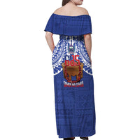 Toa Samoa Rugby Family Matching Off Shoulder Maxi Dress and Hawaiian Shirt 685 Pride Tanoa Ula Fala - Polynesian Pride