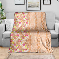 Orange Chiffon Aloha Hawaii Tiki Blanket Tropical Plumeria - Seamless Style LT14 - Polynesian Pride