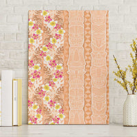 Orange Chiffon Aloha Hawaii Tiki Canvas Wall Art Tropical Plumeria - Seamless Style LT14 Without Frame Orange - Polynesian Pride