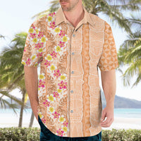 Orange Chiffon Aloha Hawaii Tiki Hawaiian Shirt Tropical Plumeria - Seamless Style LT14 - Polynesian Pride