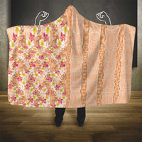 Orange Chiffon Aloha Hawaii Tiki Hooded Blanket Tropical Plumeria - Seamless Style LT14 - Polynesian Pride