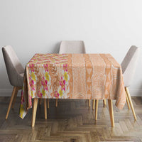 Orange Chiffon Aloha Hawaii Tiki Tablecloth Tropical Plumeria - Seamless Style LT14 - Polynesian Pride