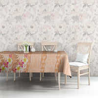 Orange Chiffon Aloha Hawaii Tiki Tablecloth Tropical Plumeria - Seamless Style LT14 - Polynesian Pride