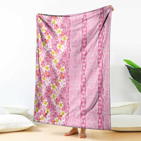 Pastel Magenta Aloha Hawaii Tiki Blanket Tropical Plumeria - Seamless Style LT14 - Polynesian Pride