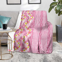 Pastel Magenta Aloha Hawaii Tiki Blanket Tropical Plumeria - Seamless Style LT14 - Polynesian Pride