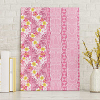 Pastel Magenta Aloha Hawaii Tiki Canvas Wall Art Tropical Plumeria - Seamless Style LT14 Without Frame Magenta - Polynesian Pride