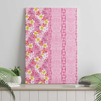Pastel Magenta Aloha Hawaii Tiki Canvas Wall Art Tropical Plumeria - Seamless Style LT14 - Polynesian Pride