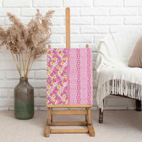 Pastel Magenta Aloha Hawaii Tiki Canvas Wall Art Tropical Plumeria - Seamless Style LT14 - Polynesian Pride