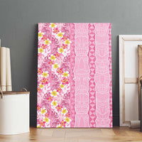 Pastel Magenta Aloha Hawaii Tiki Canvas Wall Art Tropical Plumeria - Seamless Style LT14 - Polynesian Pride