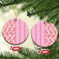 Pastel Magenta Aloha Hawaii Tiki Ceramic Ornament Tropical Plumeria - Seamless Style LT14 Circle Magenta - Polynesian Pride