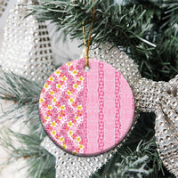 Pastel Magenta Aloha Hawaii Tiki Ceramic Ornament Tropical Plumeria - Seamless Style LT14 - Polynesian Pride