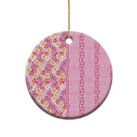 Pastel Magenta Aloha Hawaii Tiki Ceramic Ornament Tropical Plumeria - Seamless Style LT14 - Polynesian Pride