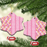 Pastel Magenta Aloha Hawaii Tiki Ceramic Ornament Tropical Plumeria - Seamless Style LT14 Snow Flake Magenta - Polynesian Pride