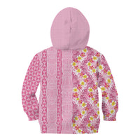 Pastel Magenta Aloha Hawaii Tiki Kid Hoodie Tropical Plumeria - Seamless Style