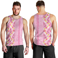 Pastel Magenta Aloha Hawaii Tiki Men Tank Top Tropical Plumeria - Seamless Style LT14 - Polynesian Pride