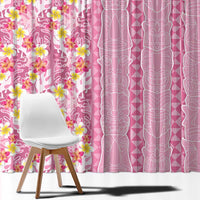 Pastel Magenta Aloha Hawaii Tiki Window Curtain Tropical Plumeria - Seamless Style LT14 - Polynesian Pride