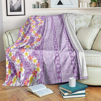 Lush Lilac Aloha Hawaii Tiki Blanket Tropical Plumeria - Seamless Style LT14 Purple - Polynesian Pride