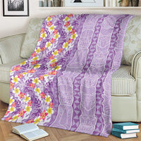Lush Lilac Aloha Hawaii Tiki Blanket Tropical Plumeria - Seamless Style LT14 - Polynesian Pride