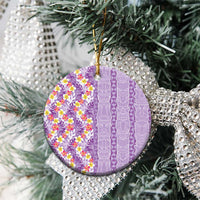 Lush Lilac Aloha Hawaii Tiki Ceramic Ornament Tropical Plumeria - Seamless Style LT14 - Polynesian Pride