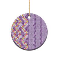 Lush Lilac Aloha Hawaii Tiki Ceramic Ornament Tropical Plumeria - Seamless Style LT14 - Polynesian Pride