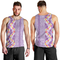 Lush Lilac Aloha Hawaii Tiki Men Tank Top Tropical Plumeria - Seamless Style LT14 - Polynesian Pride