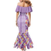 Lush Lilac Aloha Hawaii Tiki Mermaid Dress Tropical Plumeria - Seamless Style