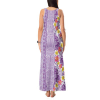 Lush Lilac Aloha Hawaii Tiki Tank Maxi Dress Tropical Plumeria - Seamless Style LT14 - Polynesian Pride