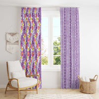 Lush Lilac Aloha Hawaii Tiki Window Curtain Tropical Plumeria - Seamless Style LT14 - Polynesian Pride