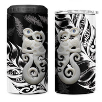 Aotearoa Manaia NZ Maori Silver Fern 4 in 1 Can Cooler Tumbler LT14 One Size: 16 oz Black - Polynesian Pride