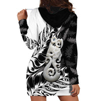 Aotearoa Manaia NZ Maori Silver Fern Hoodie Dress LT14 - Polynesian Pride