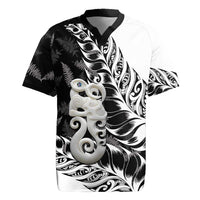 Aotearoa Manaia NZ Maori Silver Fern Rugby Jersey LT14 Black - Polynesian Pride