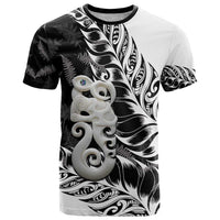 Aotearoa Manaia NZ Maori Silver Fern T Shirt LT14 Black - Polynesian Pride