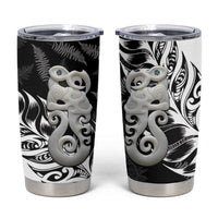 Aotearoa Manaia NZ Maori Silver Fern Tumbler Cup LT14 Black - Polynesian Pride