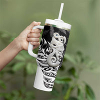 Aotearoa Manaia NZ Maori Silver Fern Tumbler With Handle LT14 - Polynesian Pride