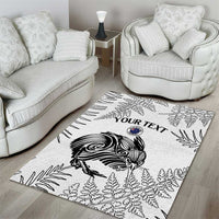 Custom New Zealand Kiwi Football Area Rug Aotearoa Silver Fern