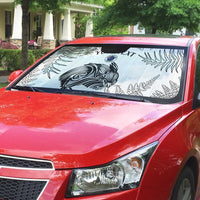 Custom New Zealand Kiwi Football Auto Sun Shade Aotearoa Silver Fern - Polynesian Pride