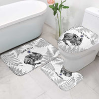 Custom New Zealand Kiwi Football Bathroom Set Aotearoa Silver Fern - Polynesian Pride
