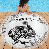 Custom New Zealand Kiwi Football Beach Blanket Aotearoa Silver Fern LT14 - Polynesian Pride