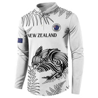 Custom New Zealand Kiwi Football Button Sweatshirt Aotearoa Silver Fern LT14 - Polynesian Pride