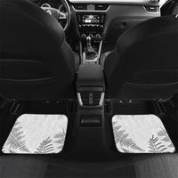 Custom New Zealand Kiwi Football Car Mats Aotearoa Silver Fern LT14 Set 2pcs - Back White - Polynesian Pride