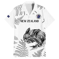 Custom New Zealand Kiwi Football Family Matching Off Shoulder Short Dress and Hawaiian Shirt Aotearoa Silver Fern