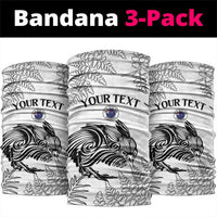 Custom New Zealand Kiwi Football Neck Gaiter Aotearoa Silver Fern - Polynesian Pride