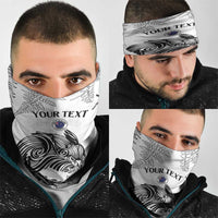 Custom New Zealand Kiwi Football Neck Gaiter Aotearoa Silver Fern - Polynesian Pride