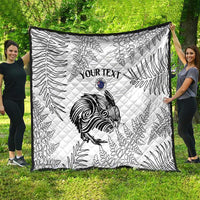 Custom New Zealand Kiwi Football Quilt Aotearoa Silver Fern