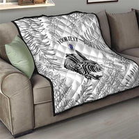 Custom New Zealand Kiwi Football Quilt Aotearoa Silver Fern