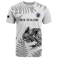 Custom New Zealand Kiwi Football T Shirt Aotearoa Silver Fern